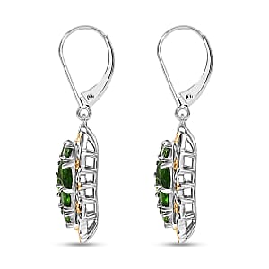 EverTrue Chrome Diopside 4.00 ctw Earrings in 18K YG Plated and Platinum Bond