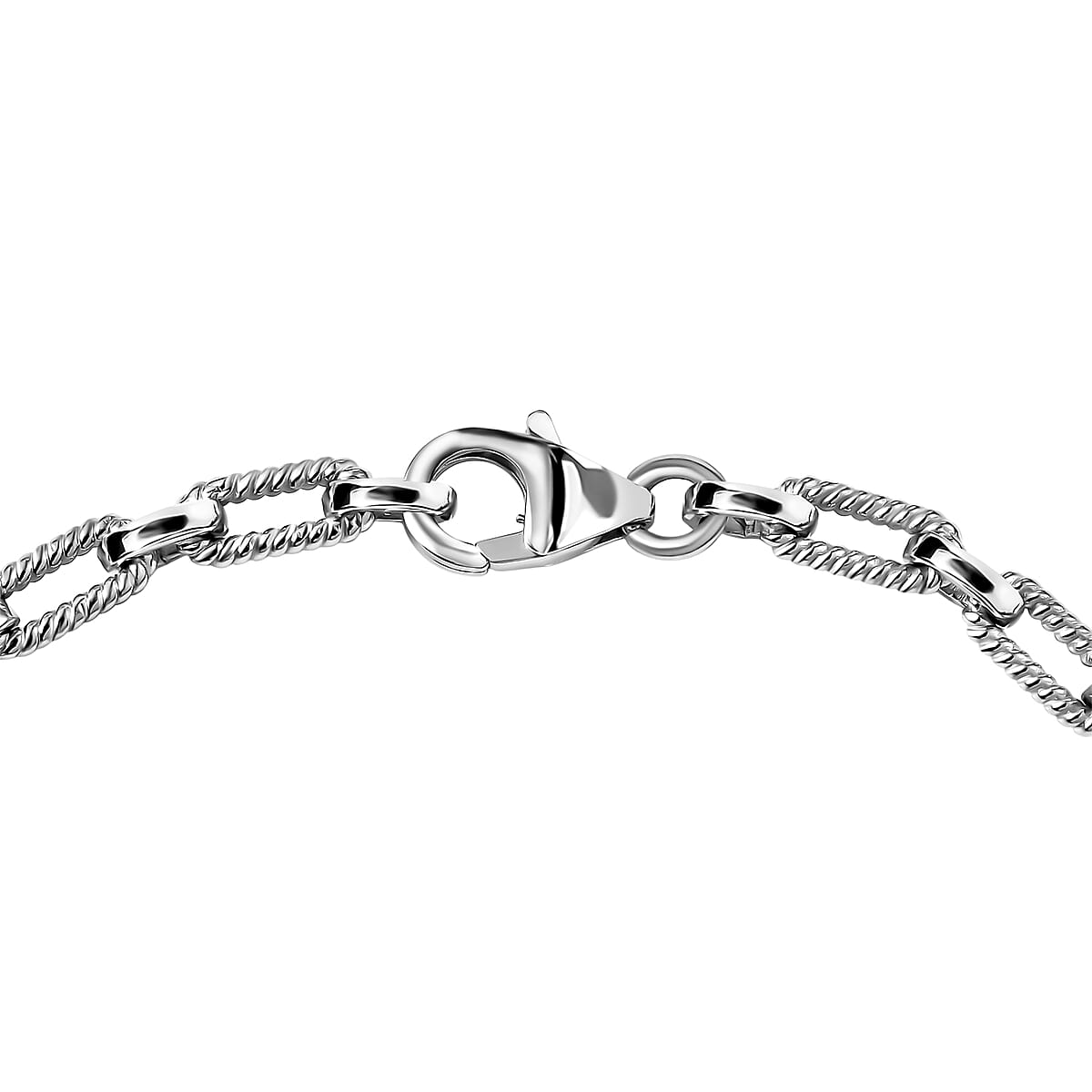 GP Celestial Dream Special Murano Style and White Zircon 0.30 ctw Bracelet in Rhodium Over Sterling Silve (7.25 In) (Del. in 12-15 Days)  image number 4