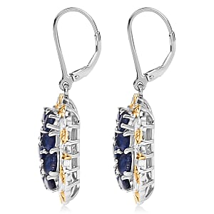 EverTrue Masoala&nbsp;Sapphire&nbsp;(D) 4.90 ctw Victorian Filigree Earrings in 18K YG Plated and Platinum Bond