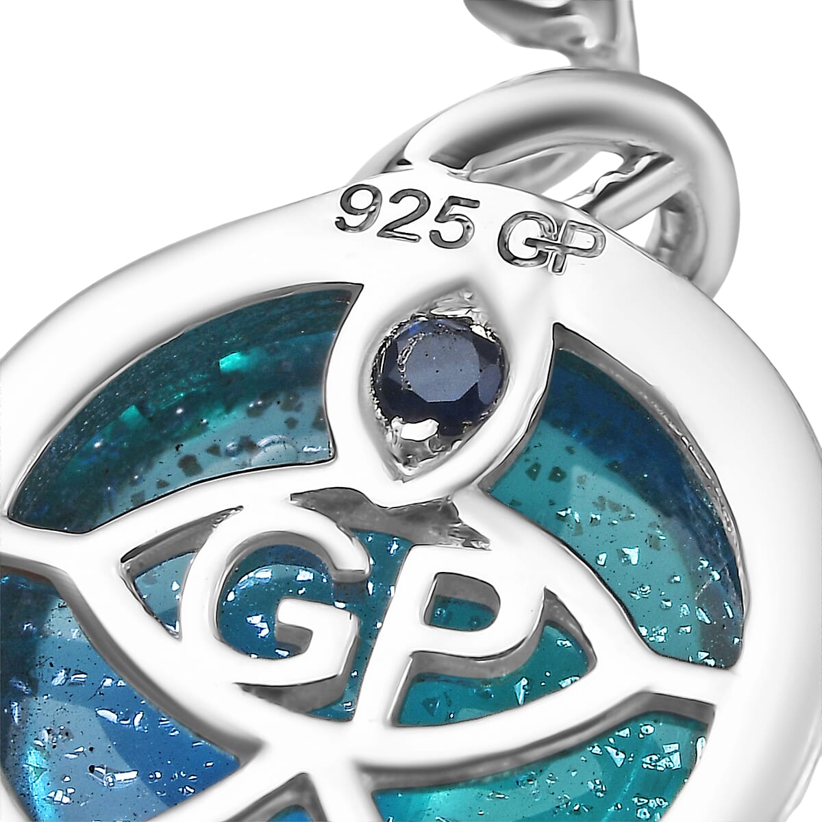 GP Celestial Dream Special Murano Style and White Zircon 0.10 ctw Earrings in Rhodium Over Sterling Silver image number 7