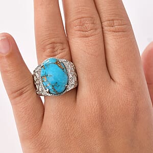 EverTrue Chestnut Brine Turquoise Ring in Stainless Steel (Size 10.0) 11.30 ctw
