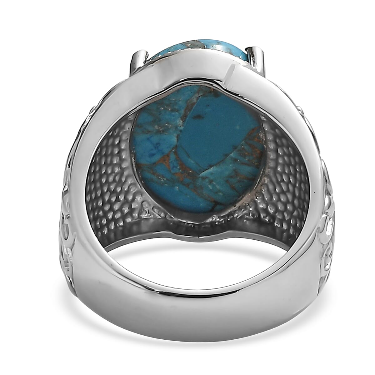 EverTrue Chestnut Brine Turquoise Ring in Stainless Steel (Size 10.0) 11.30 ctw image number 4
