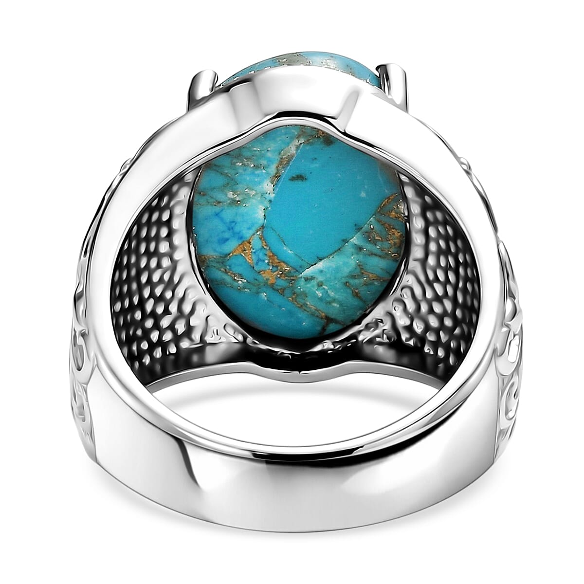EverTrue Chestnut Brine Turquoise Ring in Stainless Steel (Size 6.0) 11.30 ctw image number 4
