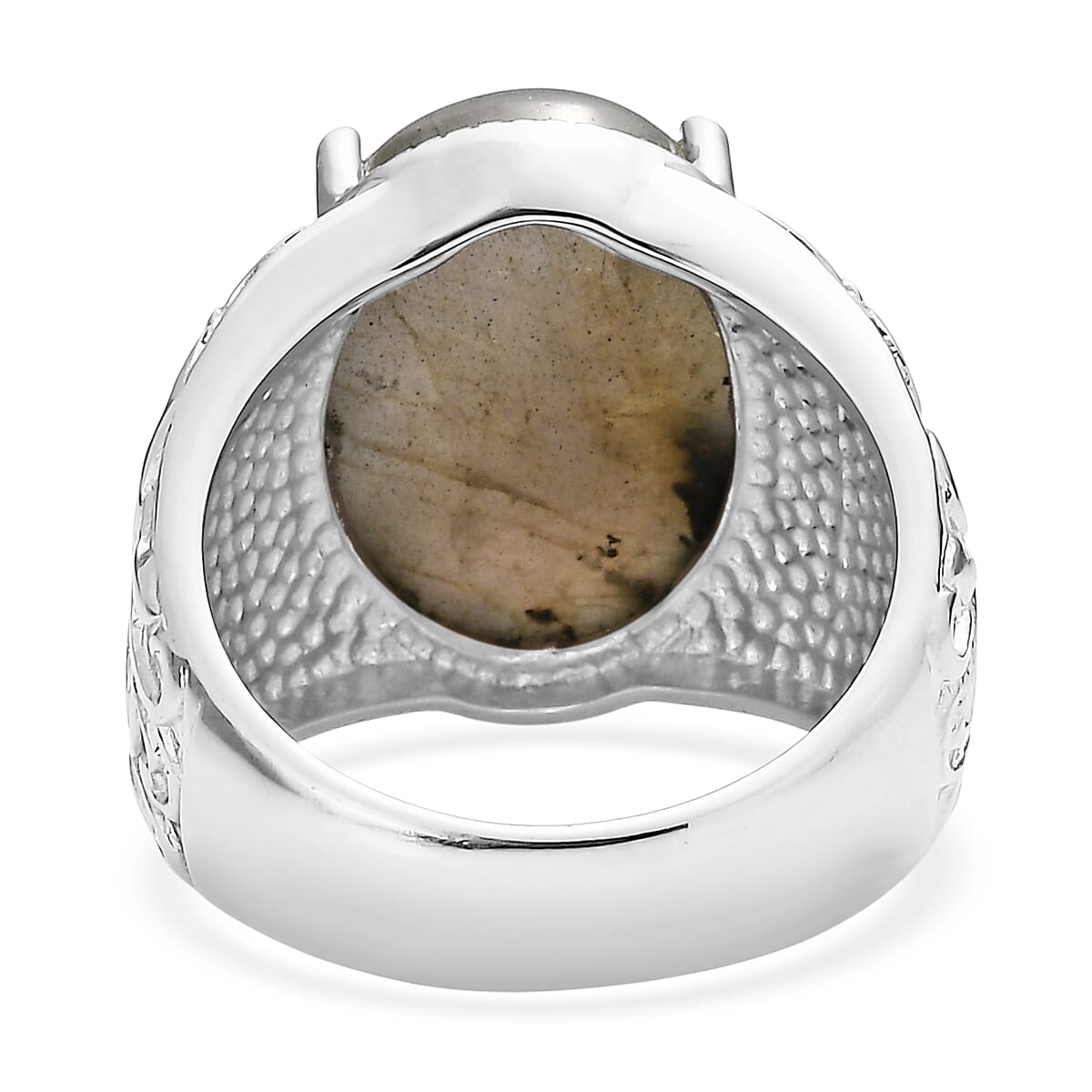 EverTrue Malagasy Labradorite Ring in Stainless Steel (Size 7.0) 12.75 ctw