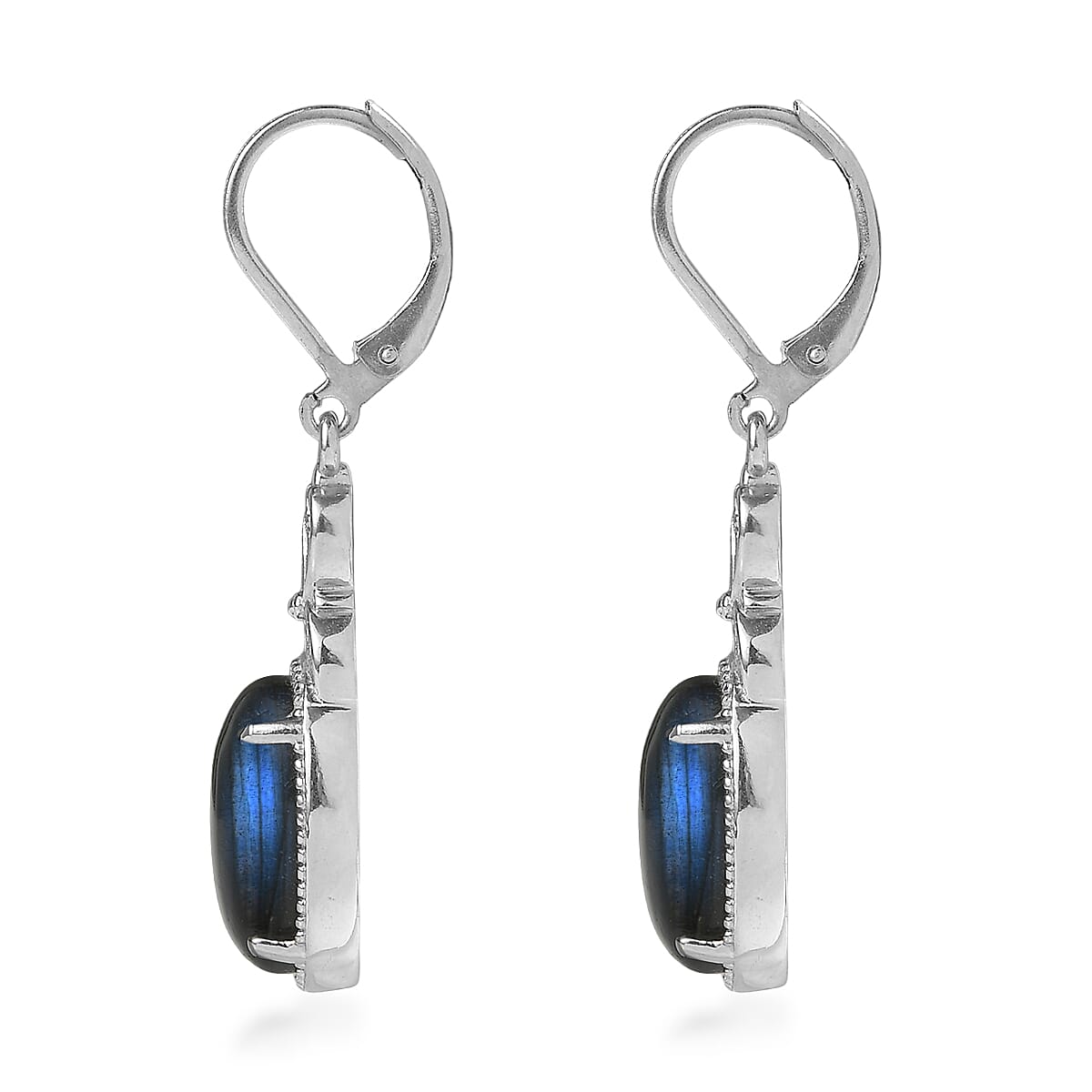 EverTrue Malagasy Labradorite 12.70 ctw Earrings in Stainless Steel image number 3