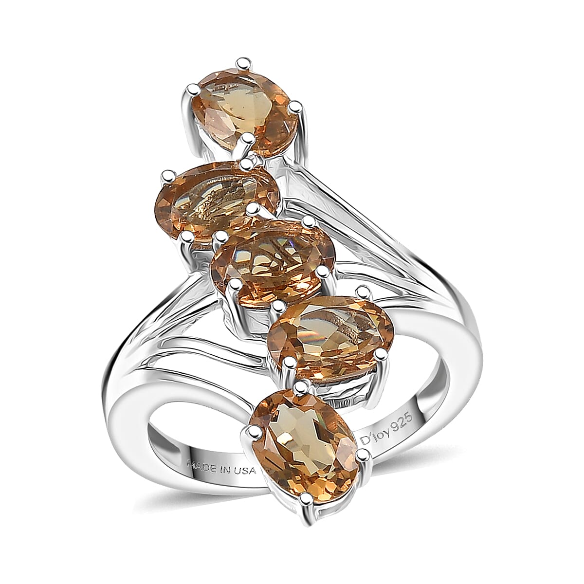 Doorbuster D'Joy Autumn Alexite Ring in Platinum Over Sterling Silver (Size 10.0) 3.85 ctw image number 0