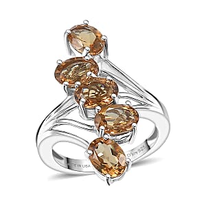 Doorbuster D'Joy Autumn Alexite Ring in Platinum Over Sterling Silver (Size 10.0) 3.85 ctw