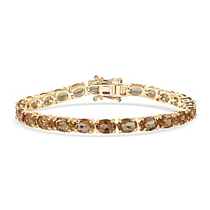 EverTrue Autumn Alexite 17.85 ctw Tennis Bracelet in 18K YG Plated (7.25 In)