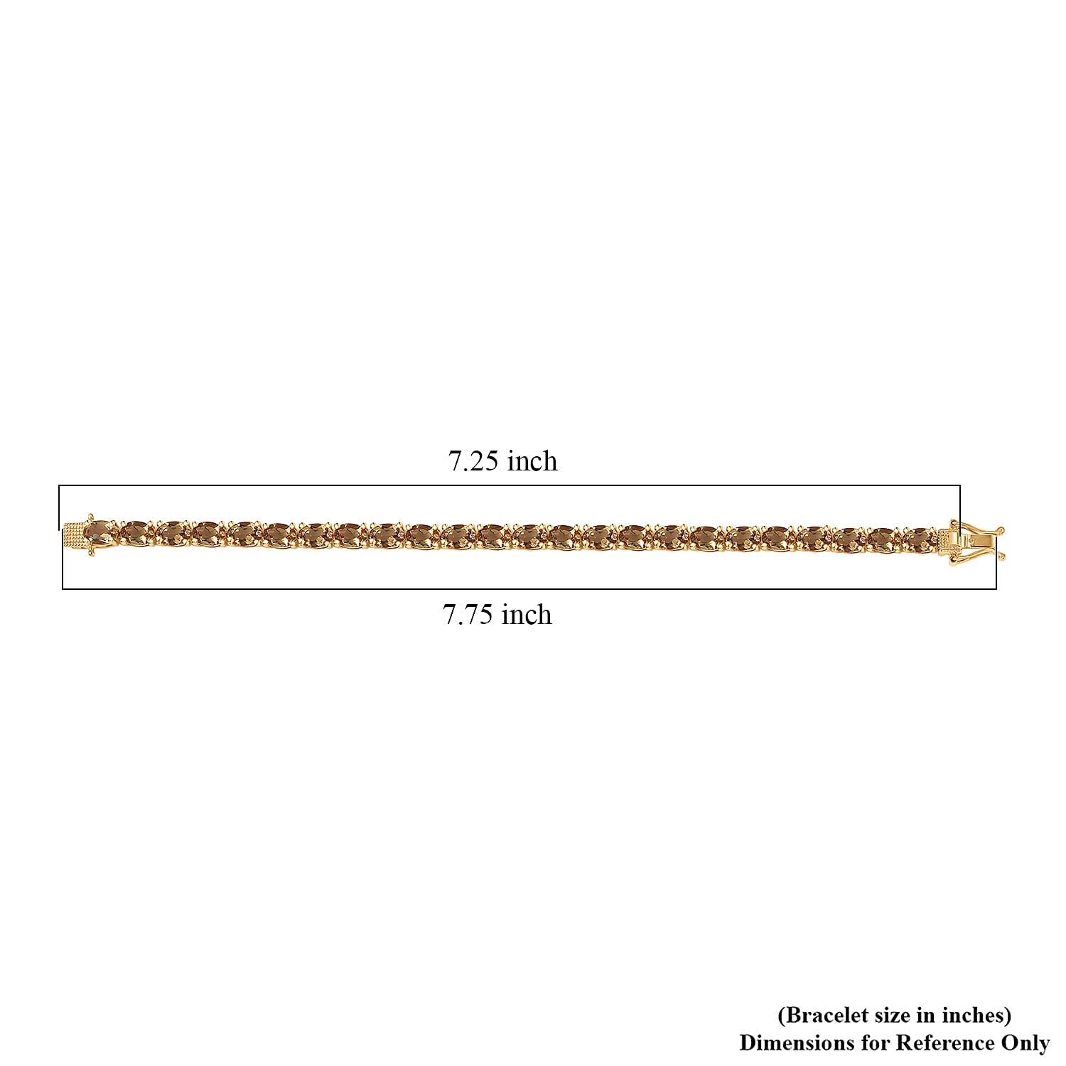 EverTrue Golden Fall Autumn Alexite 19.60 ctw Tennis Bracelet in 18K YG Plated (7.25 In)
