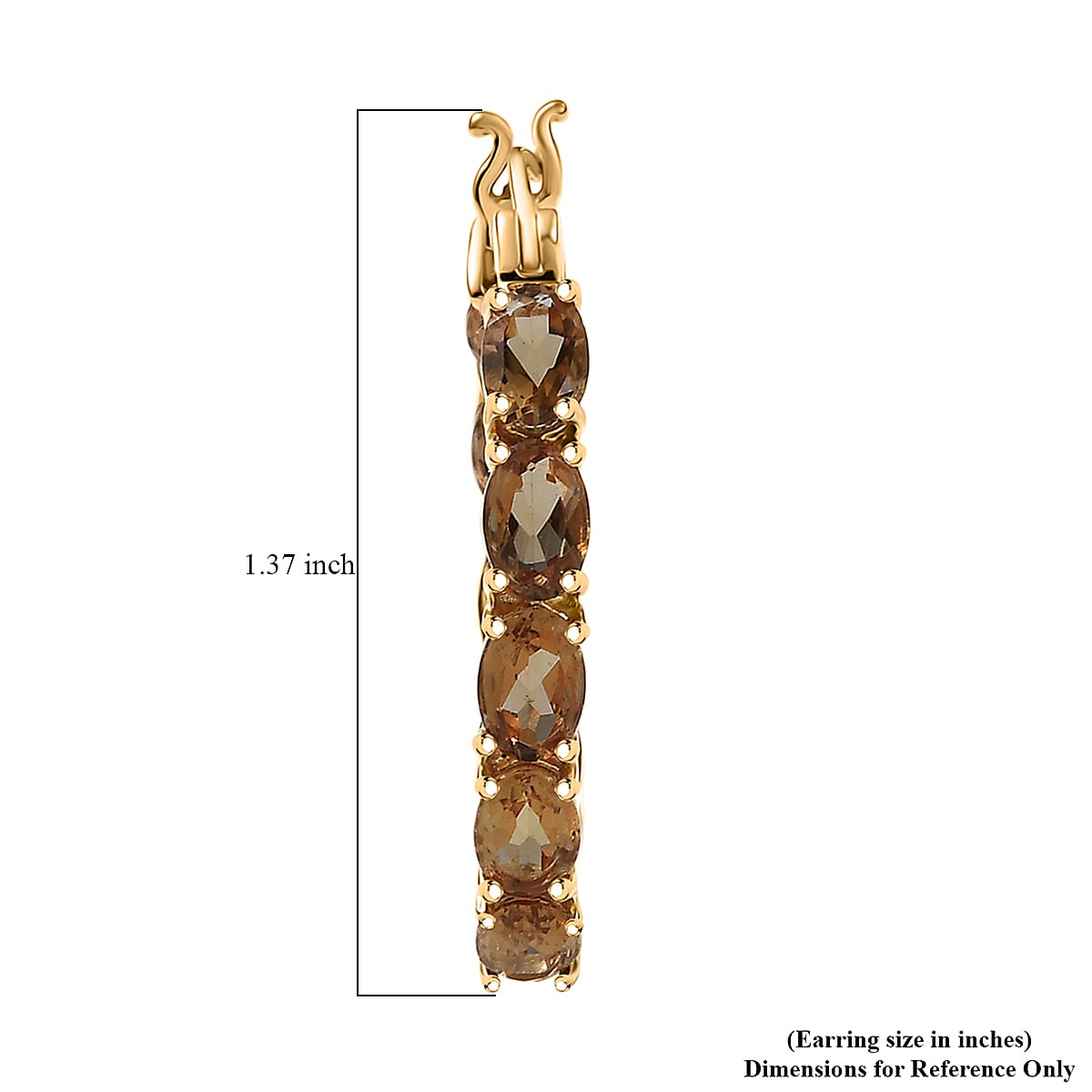 EverTrue Autumn Alexite 6.85 ctw Inside-out Hoop Earrings in 18K YG Plated image number 4