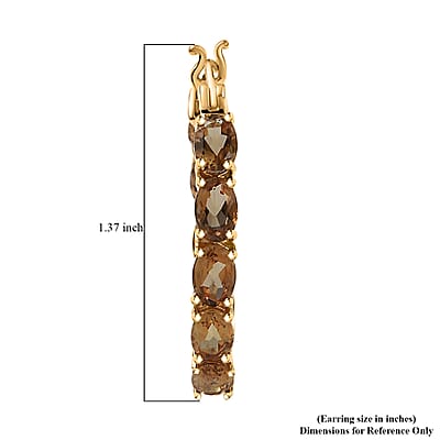 EverTrue Golden Fall Autumn Alexite 6.85 ctw Inside-out Hoop Earrings in 18K YG Plated