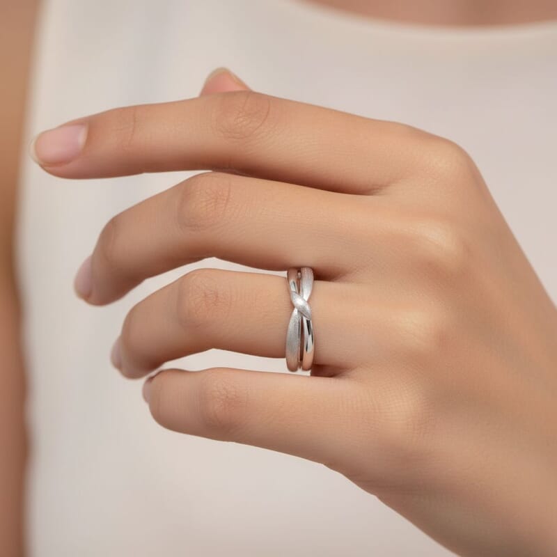 Fancy Ring in 999 Platinum (Size 9.0) 1.2 Grams