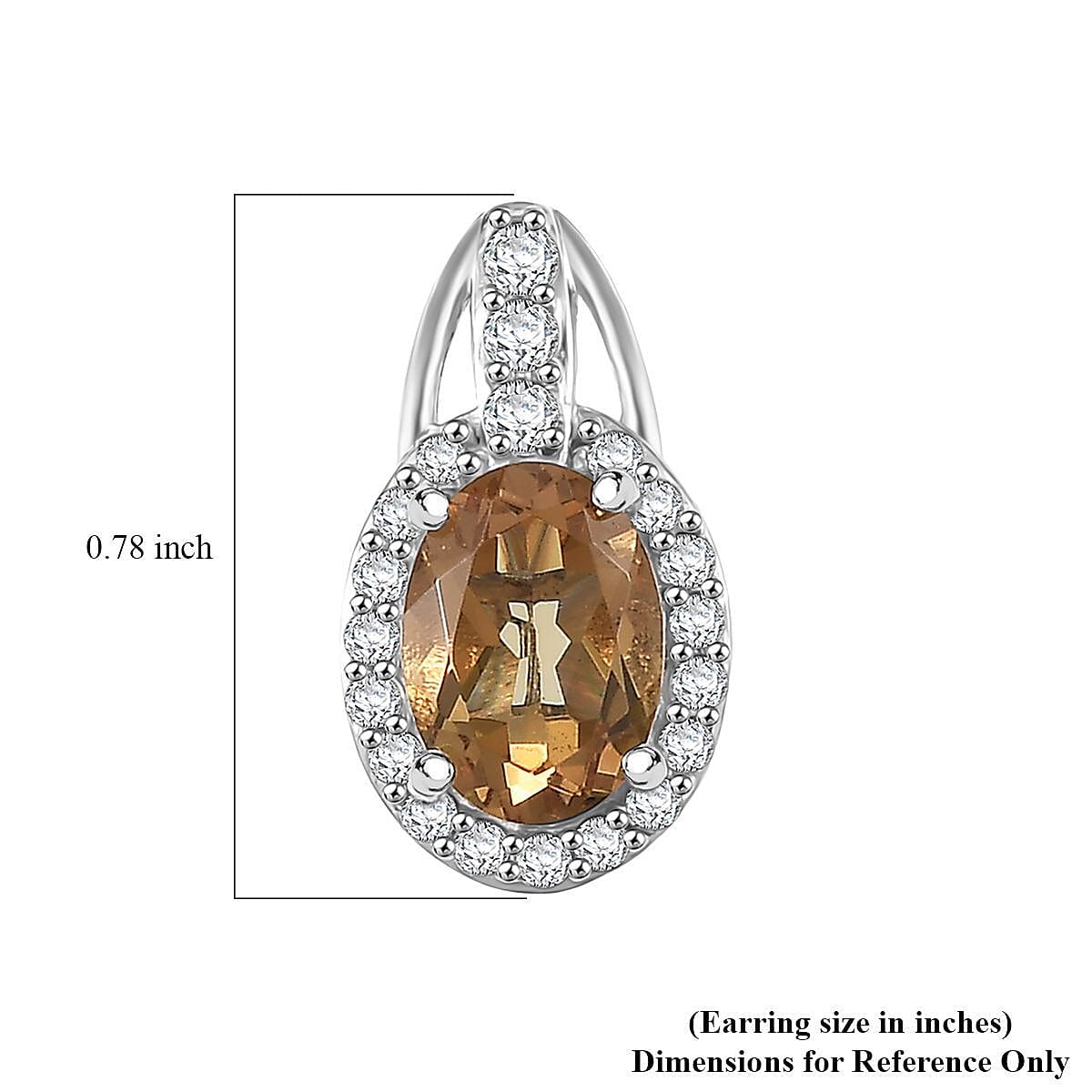 Doorbuster D'Joy Autumn Alexite and White Zircon 1.50 ctw Earrings in Platinum Over Sterling Silver image number 5