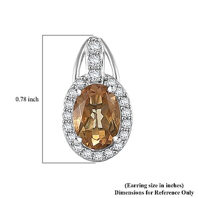 D'Joy Autumn Alexite and White Zircon 2.00 ctw Celestial Halo Earrings in Platinum Over Sterling Silver