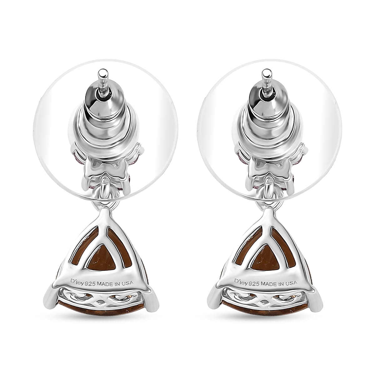 Doorbuster D'Joy Autumn Alexite and Orissa Rhodolite Garnet 3.85 ctw Earrings in Platinum Over Sterling Silver image number 4