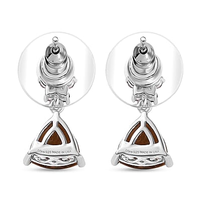 D'Joy Autumn Alexite and Orissa Rhodolite Garnet 3.85 ctw Floral Earrings in Platinum Over Sterling Silver