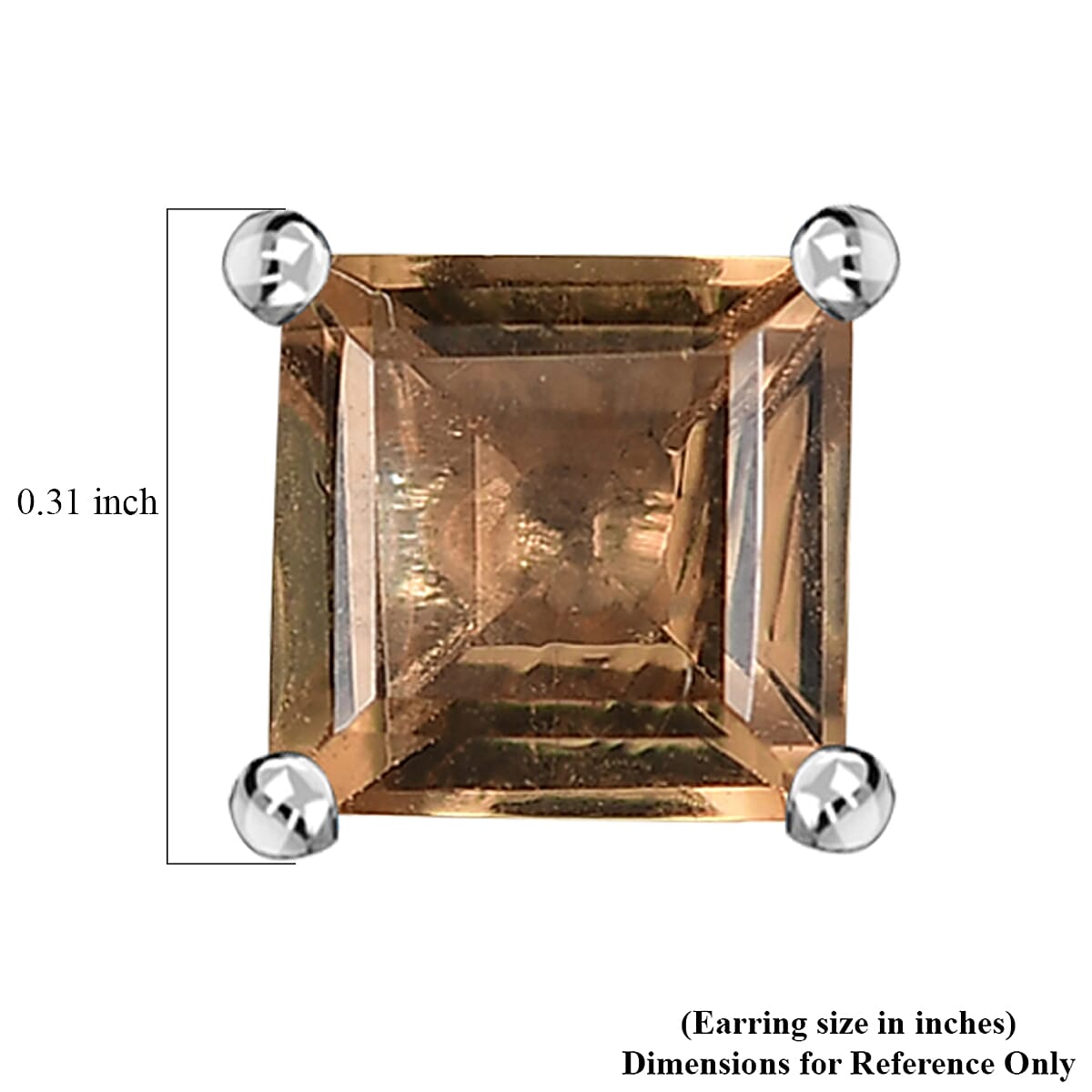  D'Joy Autumn Alexite 2.40 ctw Solitaire Stud Earrings in Platinum Over Sterling Silver