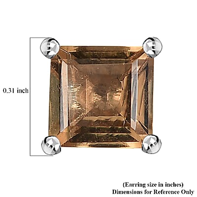  D'Joy Autumn Alexite 2.40 ctw Solitaire Stud Earrings in Platinum Over Sterling Silver