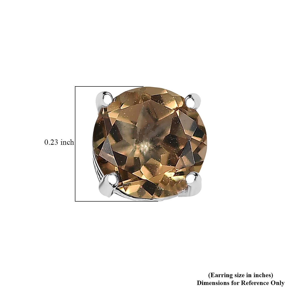 D'Joy Autumn Alexite 1.60 ctw Solitaire Stud Earrings in Platinum Over Sterling Silver image number 4