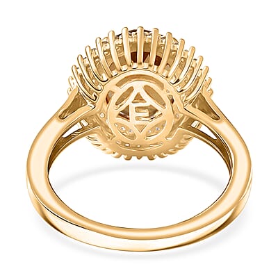 EverTrue Autumn Alexite, White Zircon Ring in 18K YG Plated 4.00 ctw (Size 10.0)
