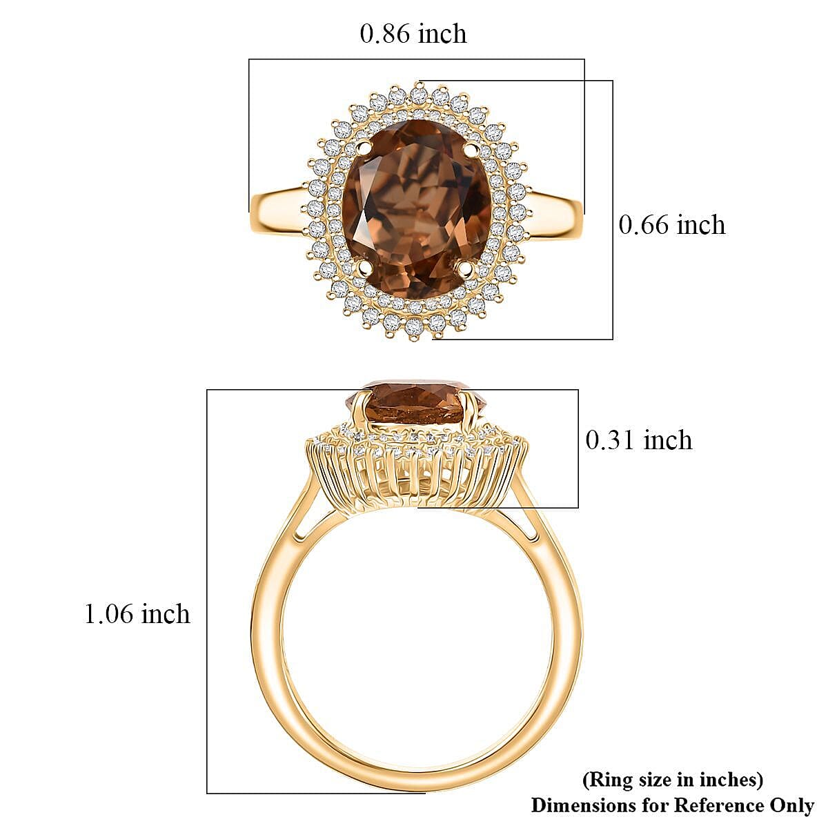 EverTrue Autumn Alexite and White Zircon 4.00 ctw Ring in 18K YG Plated (Size 7.0) image number 5