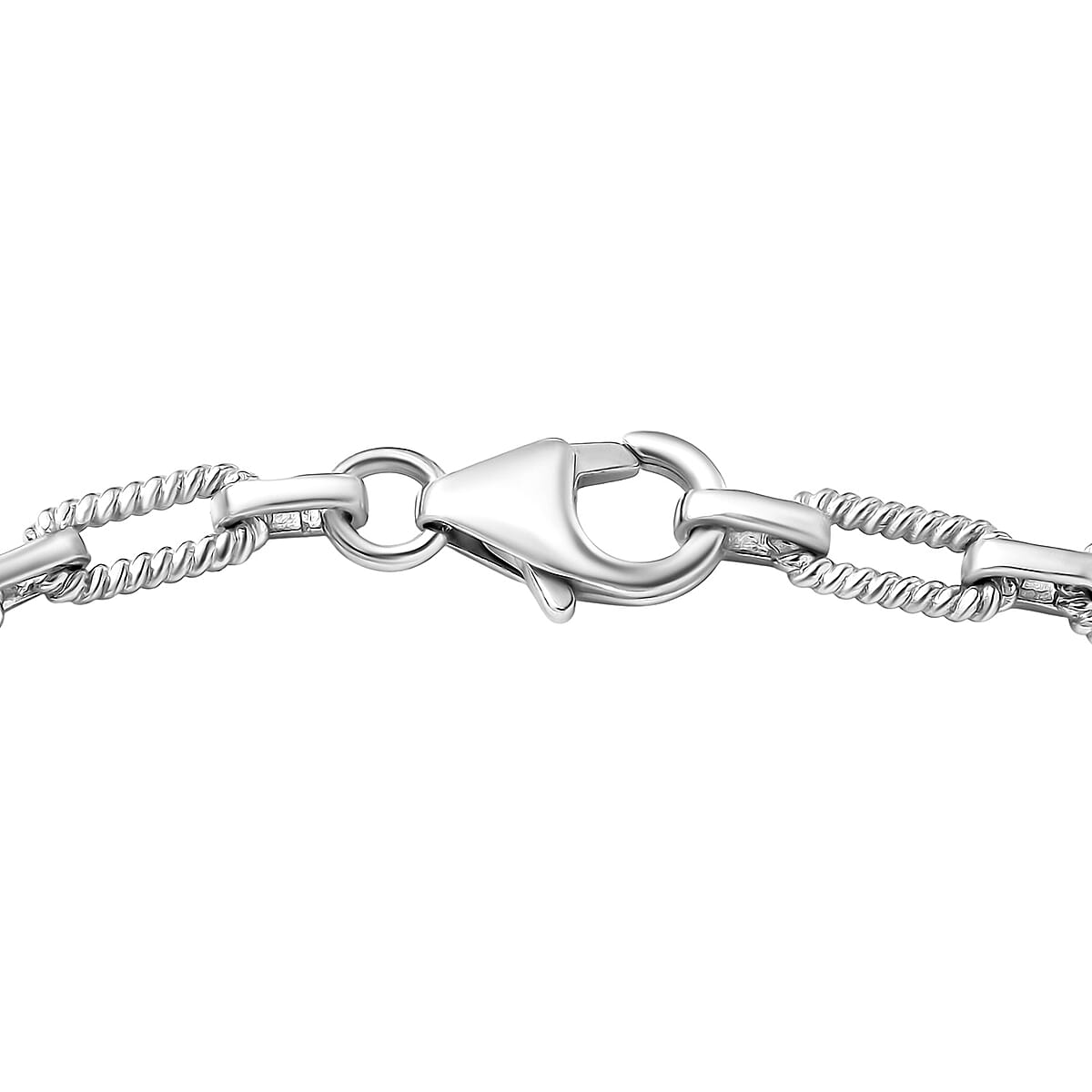 GP Celestial Dream Special Murano Style and White Zircon 0.30 ctw Bracelet in Rhodium Over Sterling Silve (6.50 In) image number 3