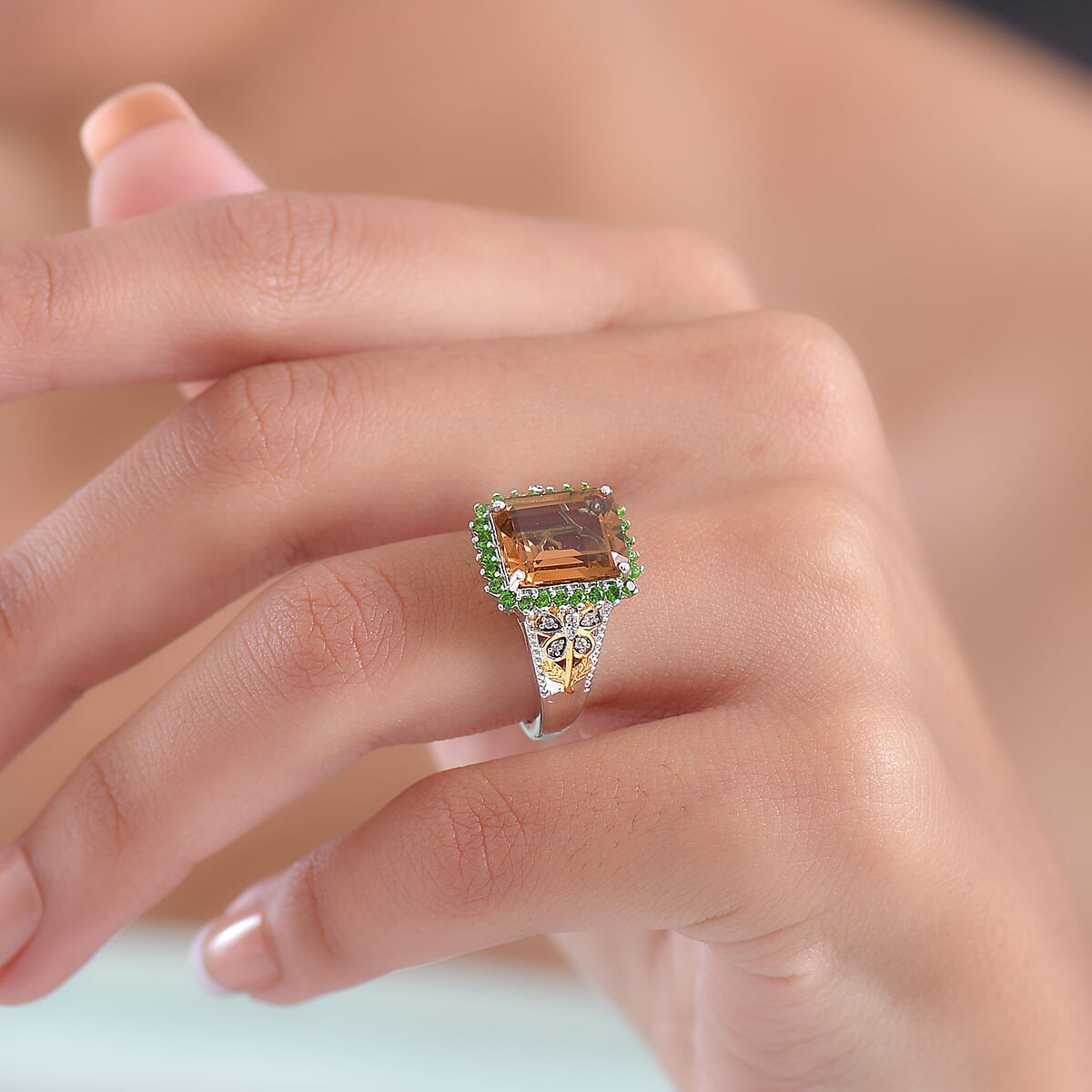 EverTrue Autumn Alexite, Multi Gemstone Ring in 18K YG Plated and Platinum Bond 4.90 ctw (Size 10.0) image number 2