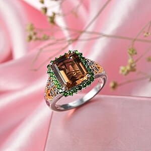 EverTrue Autumn Alexite, Multi Gemstone Ring in 18K YG Plated and Platinum Bond 4.90 ctw (Size 7.0)