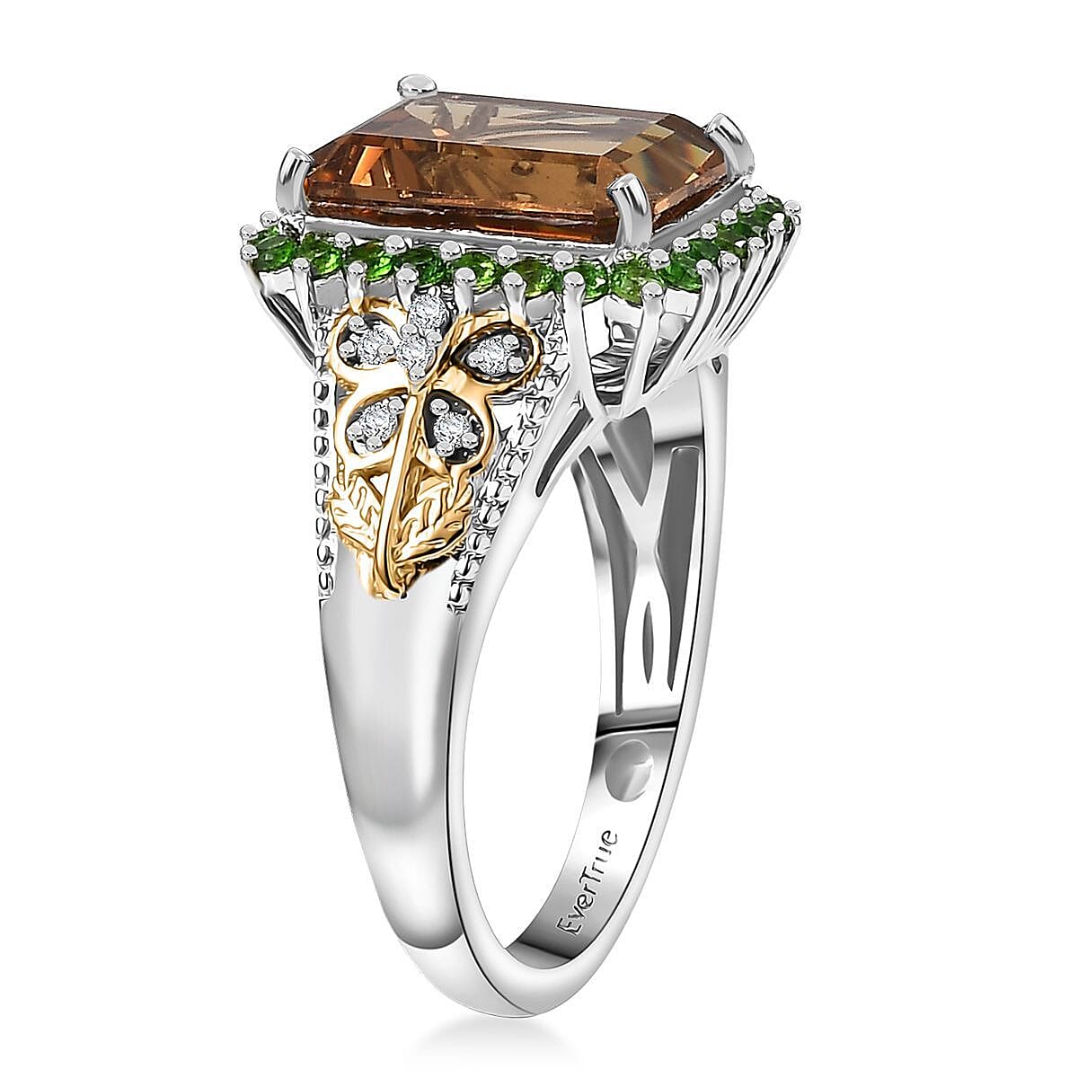 EverTrue Autumn Alexite, Multi Gemstone Ring in 18K YG Plated and Platinum Bond 4.90 ctw (Size 7.0)