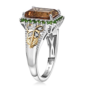 EverTrue Autumn Alexite, Multi Gemstone Ring in 18K YG Plated and Platinum Bond 4.90 ctw (Size 7.0)