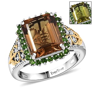 EverTrue Autumn Alexite, Multi Gemstone Ring in 18K YG Plated and Platinum Bond 4.90 ctw (Size 8.0)