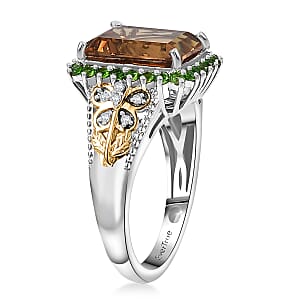 EverTrue Autumn Alexite, Multi Gemstone Ring in 18K YG Plated and Platinum Bond 4.90 ctw (Size 9.0)