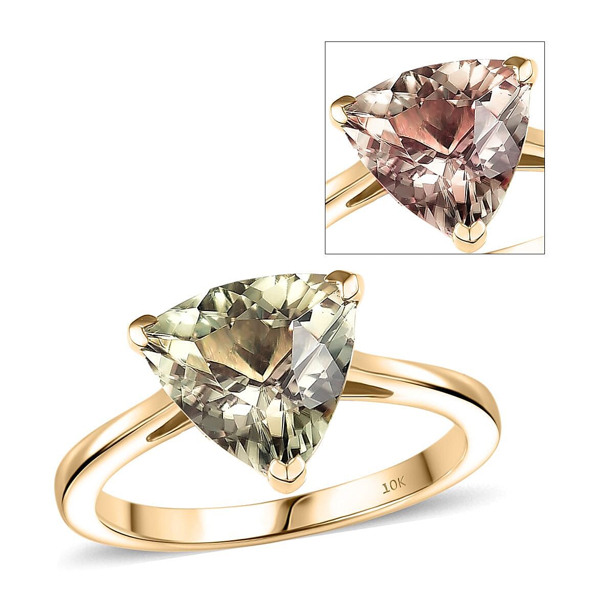 Certified & Appraised Luxoro AAA Turkizite Solitaire Ring in 10K Yellow Gold 3.30 ctw (Size 8.0) image number 0