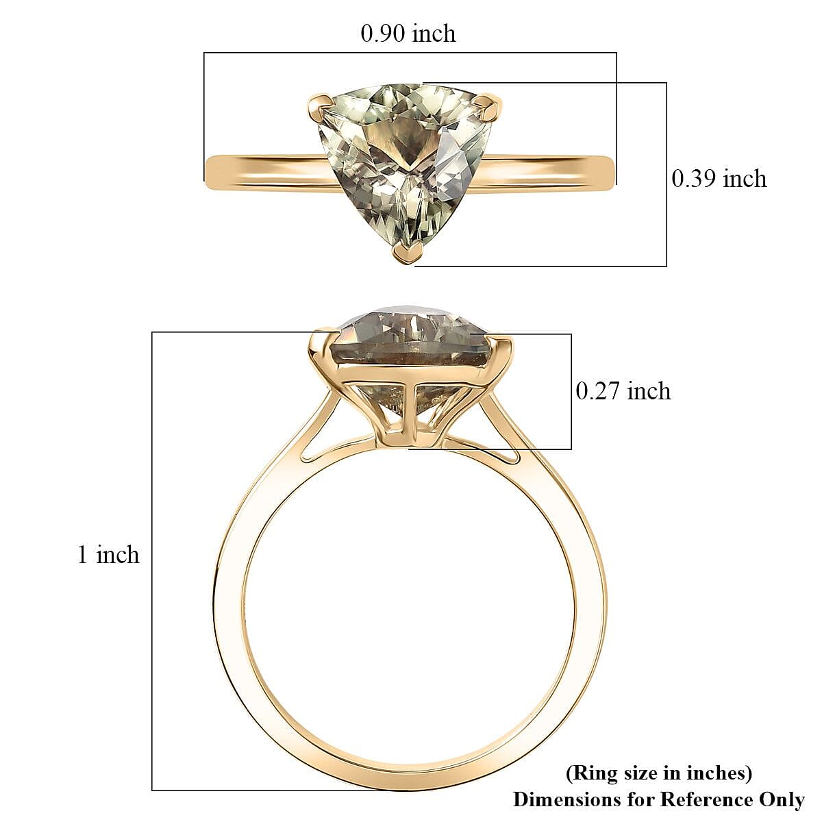 Certified & Appraised Luxoro AAA Turkizite Solitaire Ring in 10K Yellow Gold 3.30 ctw (Size 8.0) image number 2