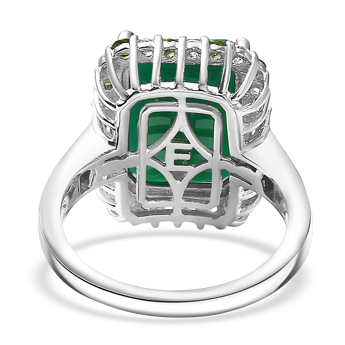 EverTrue Verde Onyx and Multi Gemstone 8.15 ctw Garden Mosaic Ring in Platinum Bond (Size 10.0) image number 4