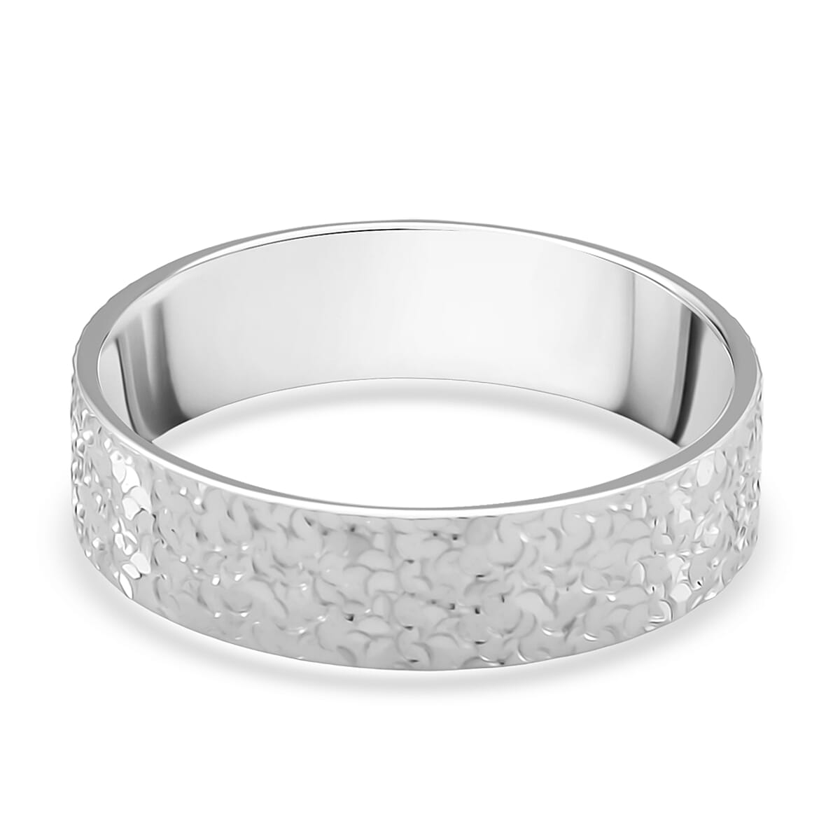 Doorbuster Rhapsody 950 Platinum Hammered Band Ring (Size 8.0) (5.60 g) image number 4