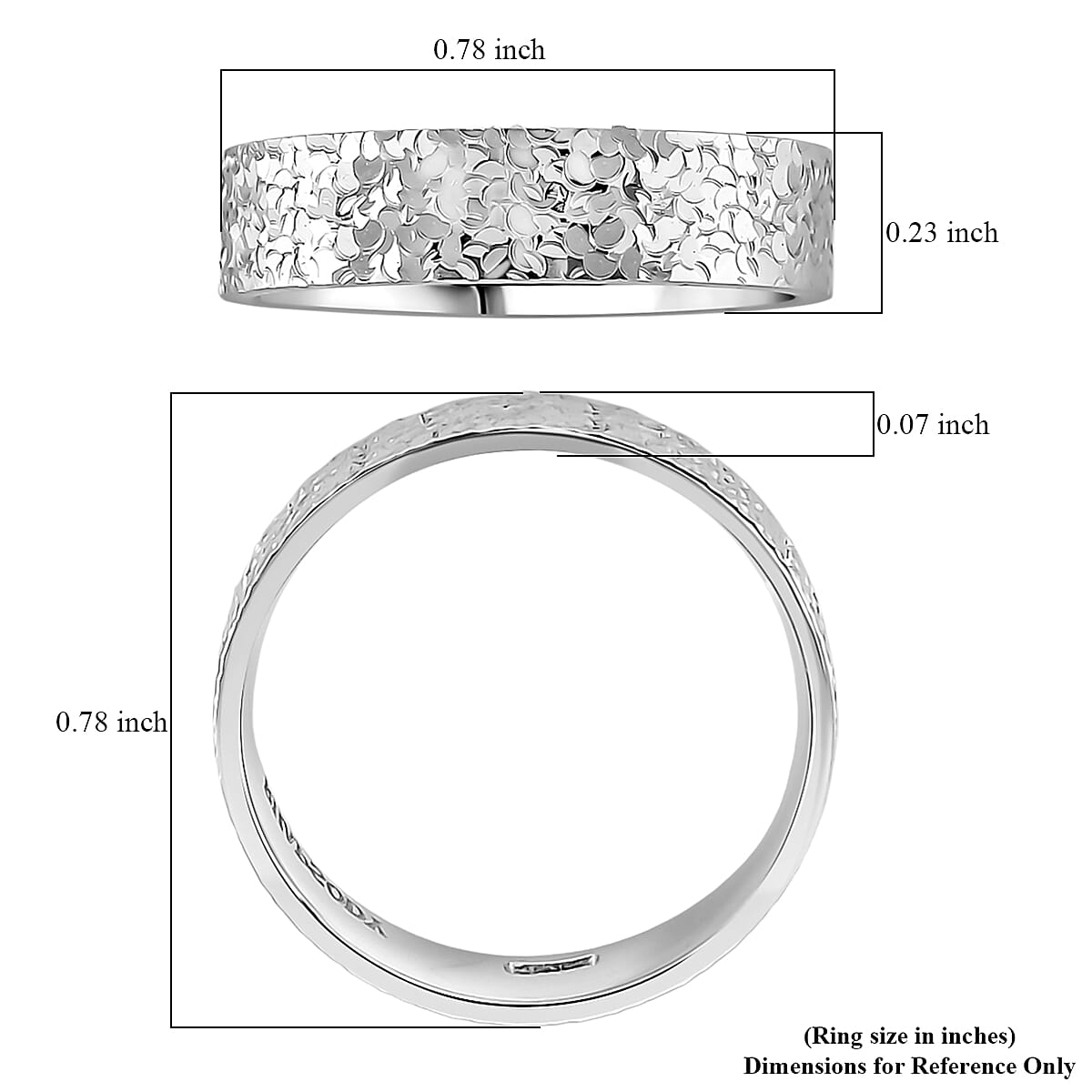 Rhapsody Hammered Band Ring in 950 Platinum (Size 7.0) 5.60 Grams image number 5
