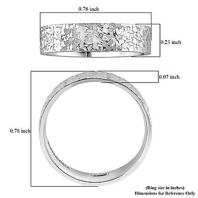 Rhapsody 950 Platinum Hammered Band Ring (Size 7.0)(5.60 Grams)