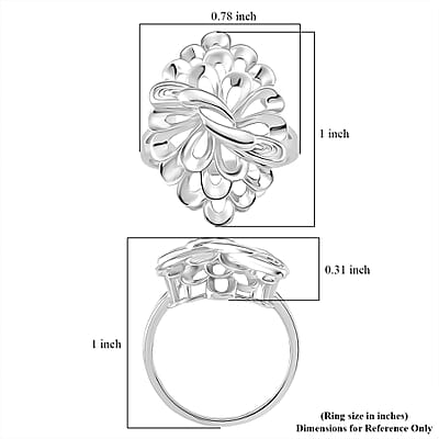 Rhapsody 950 Platinum Peacock Feather Ring 6 Grams (Size 6.0)