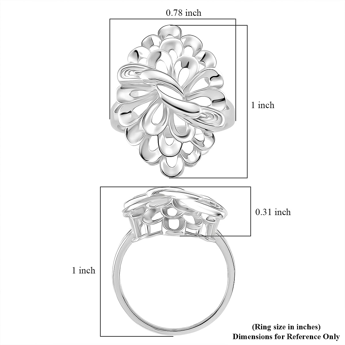 Rhapsody 950 Platinum Peacock Feather Ring 6 Grams (Size 7.0) image number 5