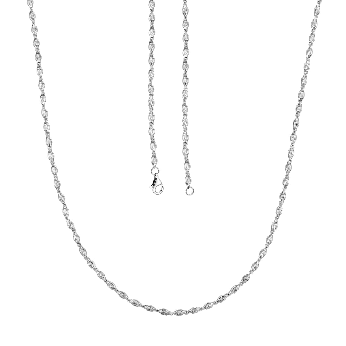 Beaded Chain Necklace in 950 Platinum 10.60 Grams 18 Inches image number 3