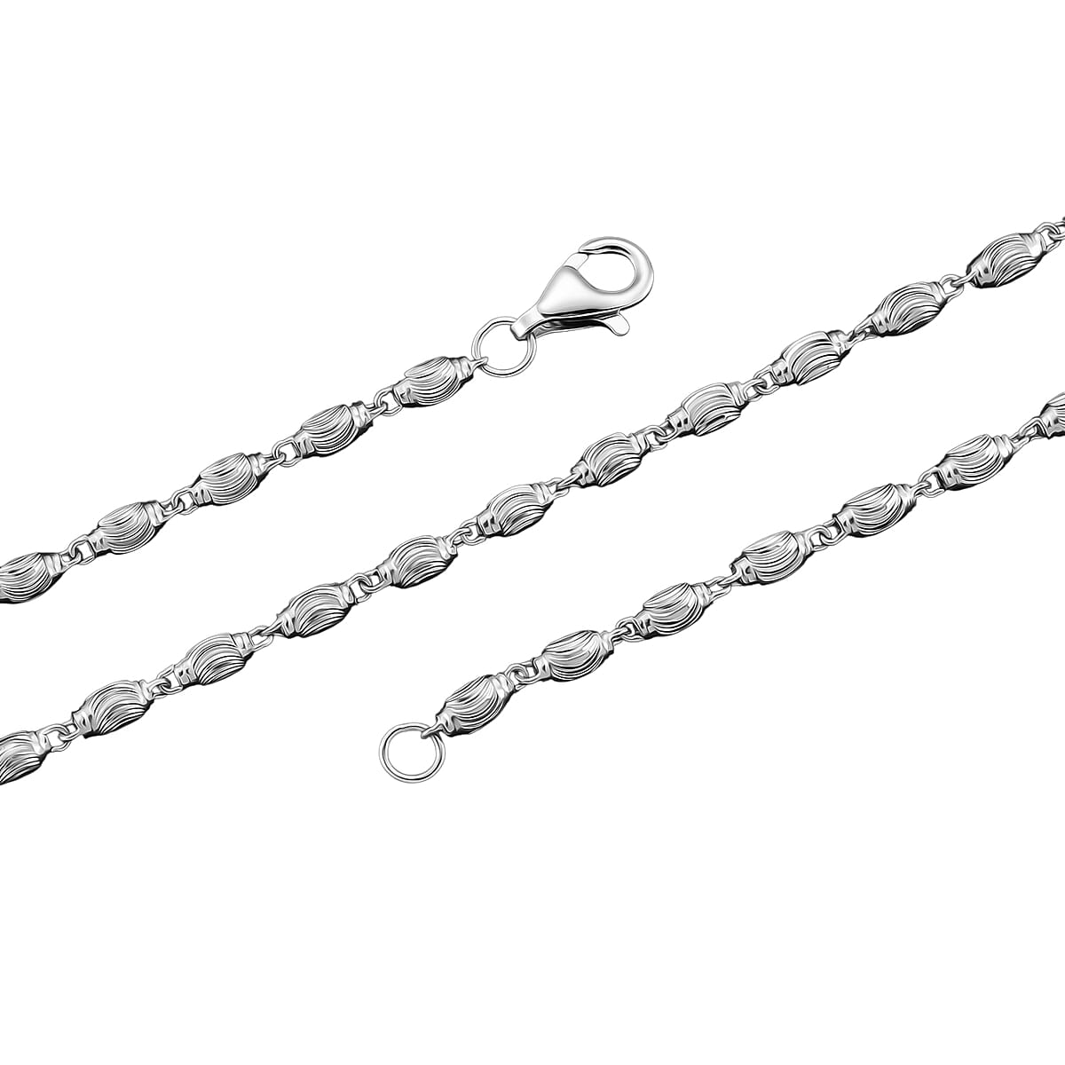 Beaded Chain Necklace in 950 Platinum 10.60 Grams 18 Inches image number 4