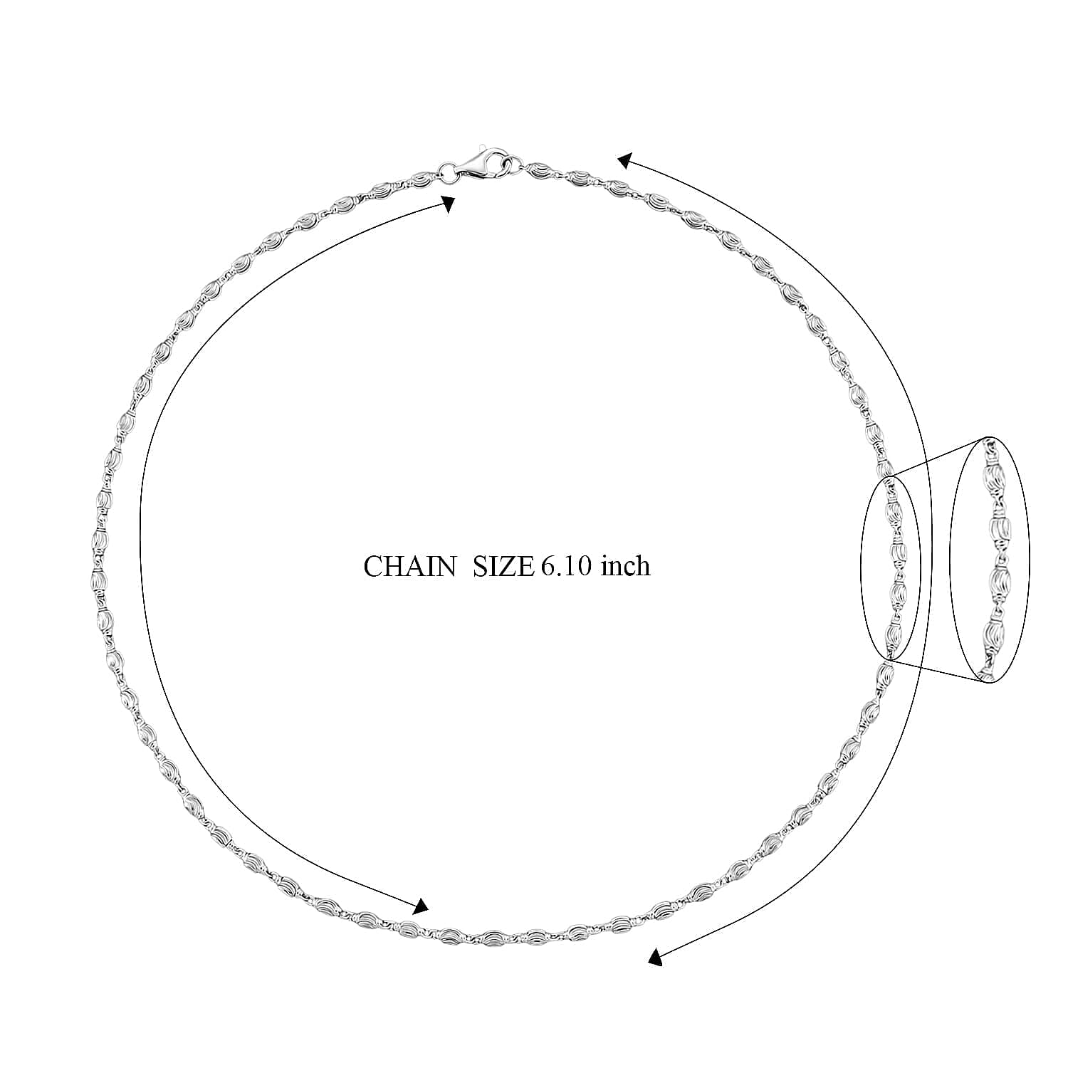 950 Platinum Beaded Chain Necklace (18 Inches) (10.60 Grams)