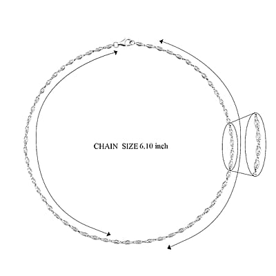 950 Platinum Beaded Chain Necklace (18 Inches) (10.60 Grams)