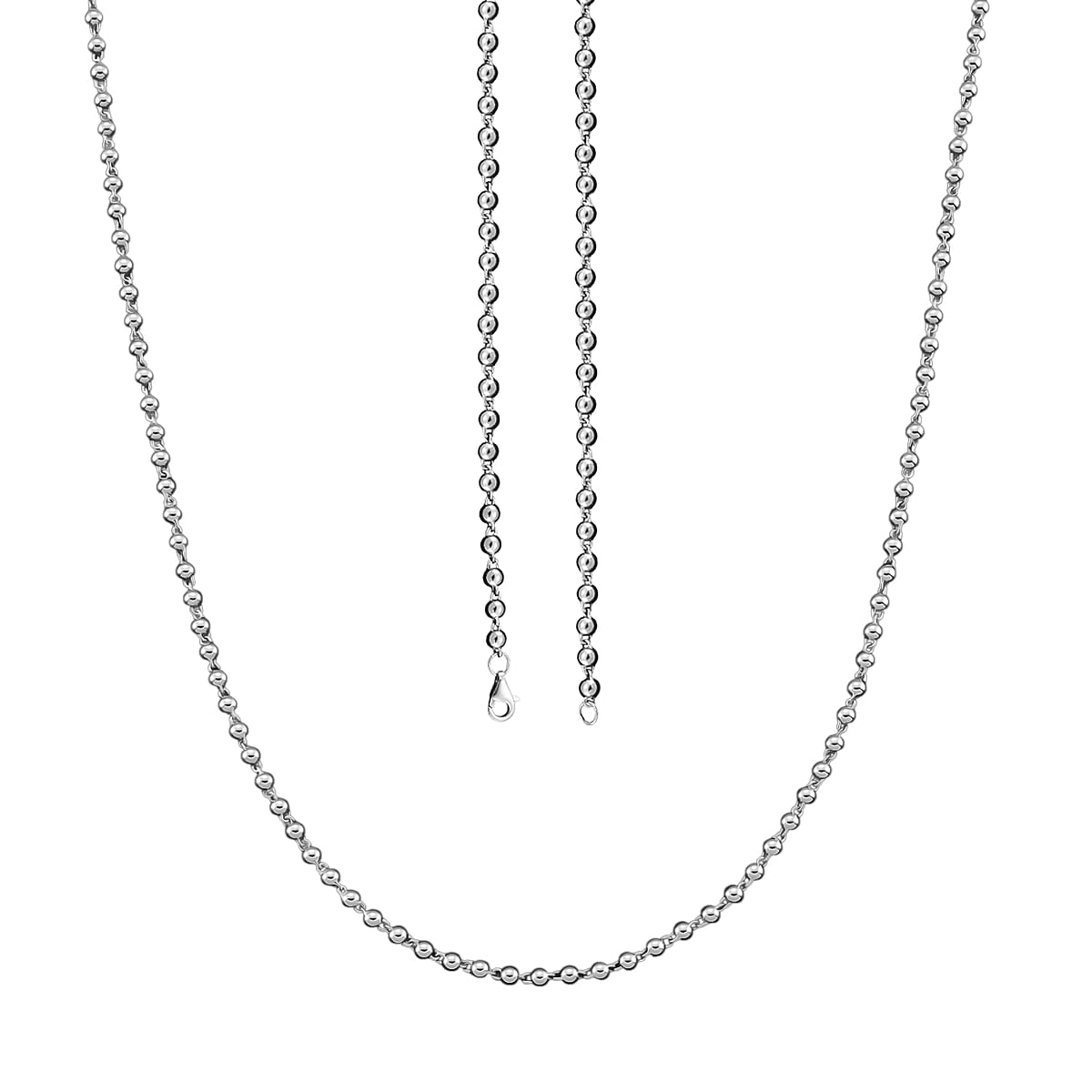 Beaded Chain Necklace in 950 Platinum 15.90 Grams 18 Inches image number 3