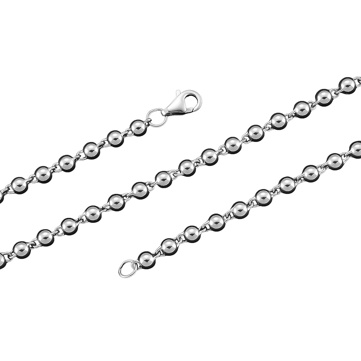 Beaded Chain Necklace in 950 Platinum 15.90 Grams 18 Inches image number 4