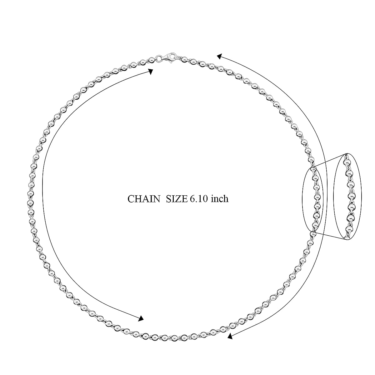 Beaded Chain Necklace in 950 Platinum 15.90 Grams 18 Inches image number 6