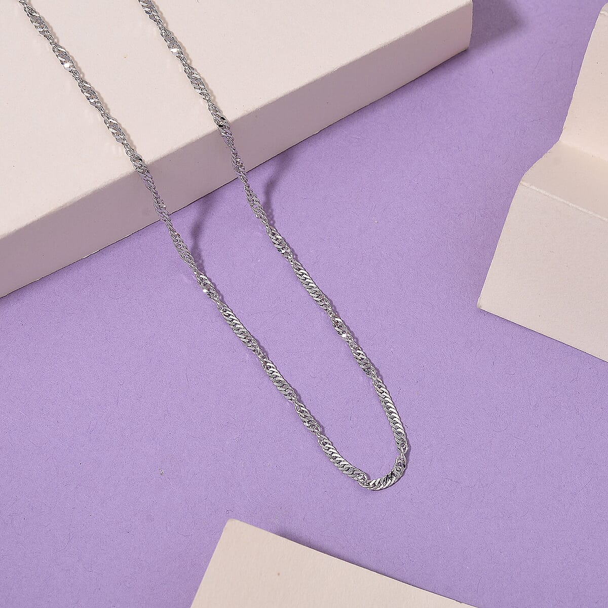 Water Wave Chain Necklace in 950 Platinum 5.50 Grams 20 Inches image number 1