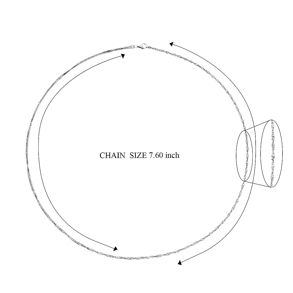 Water Wave Chain Necklace in 950 Platinum 5.50 Grams 20 Inches image number 6