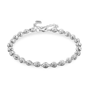 Doorbuster Beaded Chain Bracelet in Rhapsody 950 Platinum (6.50-8.0In) 6.4 Grams